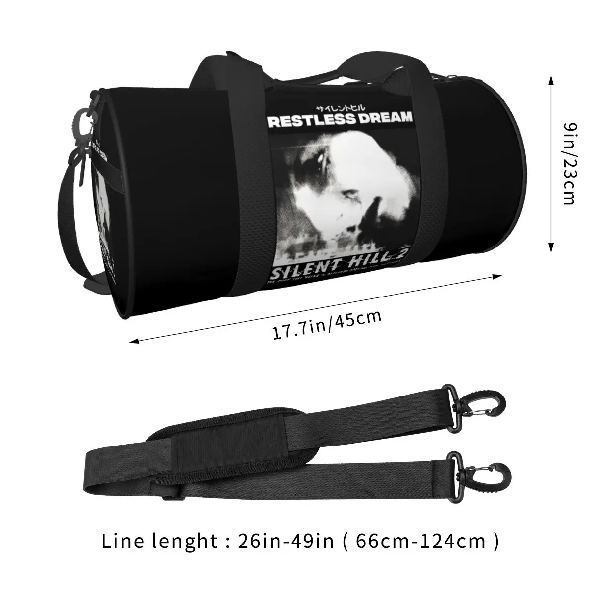 กระเป๋ายิม Silent Hill 2 กระเป๋ากีฬารองเท้าภาพยนตร์ Cool Men แบบพกพากระเป๋าถือ Vintage Travel Training Fitness Bag