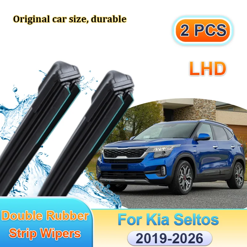 

Car Windscreen Wiper LHD For KIA Seltos SP2 2019 2020 2021 2022-2026 Front Double Rubber Strip Wipers Blade Brushes Accessories