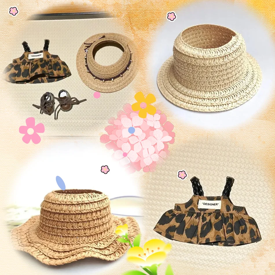 

Mini Doll'S Clothes Outfit Accessories For Korea Kpop 15-17cm Labubu V1 V2 and 10cm cotton doll leopard print dress Clothing
