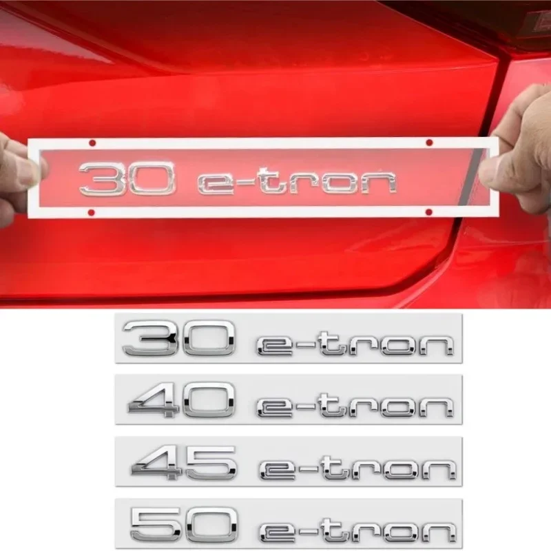 For Audi Q2 Q4 Q5 Q6 A3 A4 A5 A6 car tail 30-etron/40-etron/45-etron/50-etron ABS letter trunk badge modified car sticker.