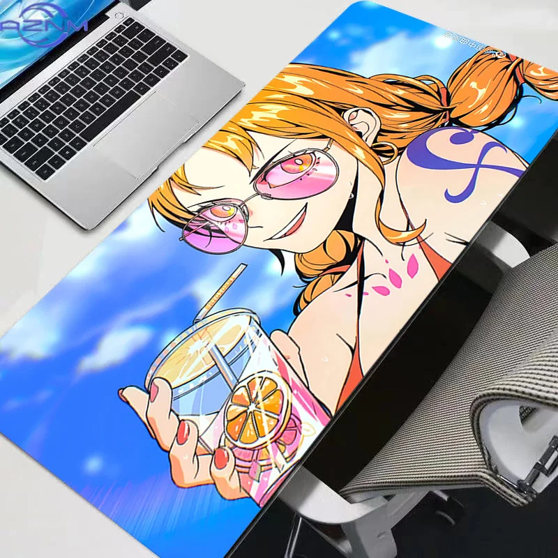 Mouse Pad One Piece Nami Anime Gaming Accessories Varmilo Keyboard Desk Mat Gabinete Gamer Carpet Mousepad Mouse Mats