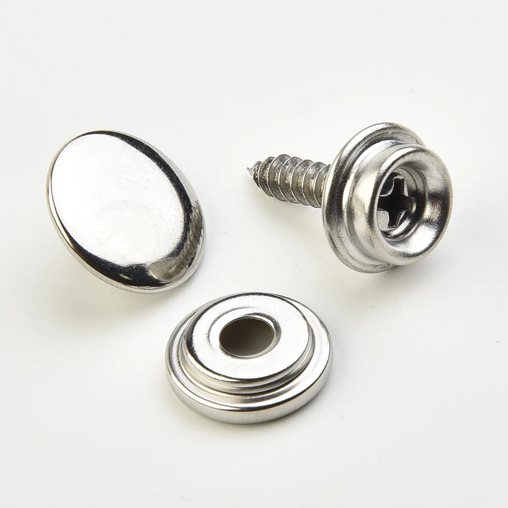 30pcs Snap Fastener Self-tapping Screw Stud Snap Fastener Stainless Canvas Screw Kit Socket Screw Stud Support Accessories