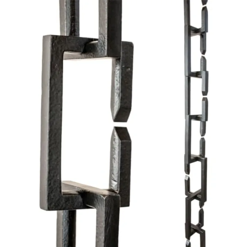 Rectangle Links Rain Chain - Black - 12 Feet, Customized