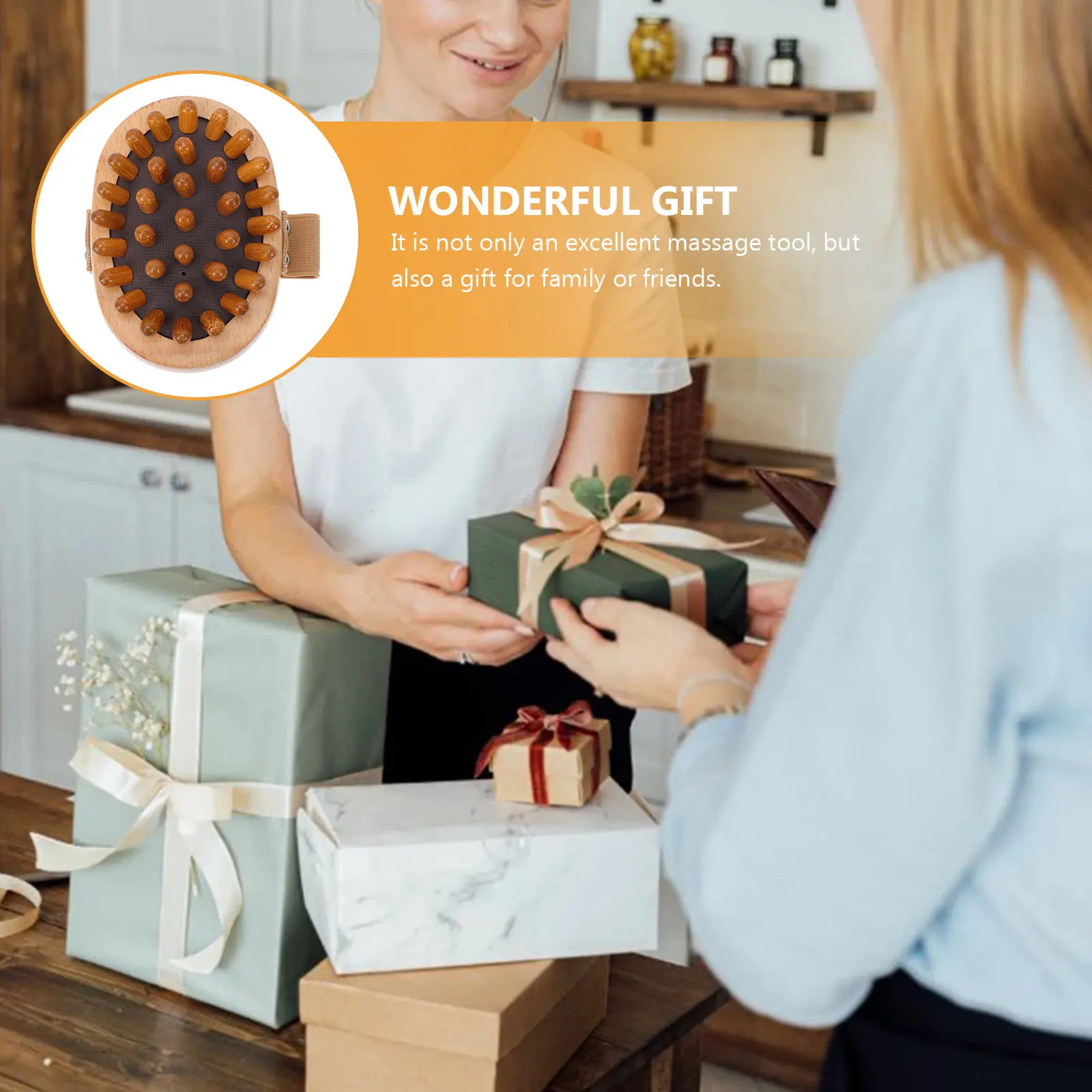 

1 шт. Ручной деревянный массажер с воздушной подушкой для облегчения боли в животе, эргономичный, с удобной рукояткой, из натуральных материалов, безопасный.