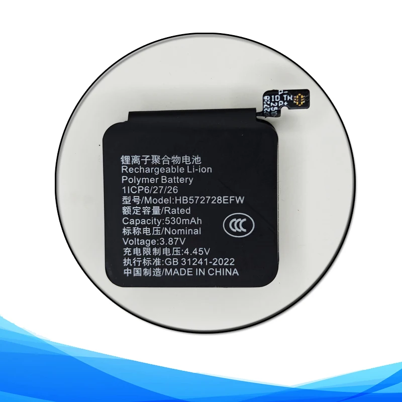 530mAh 3.87V HB572728EFW Battery For Huawei GT3 Pro AND-B19 MIL-B19 FRG-B19 46mm Smart Device