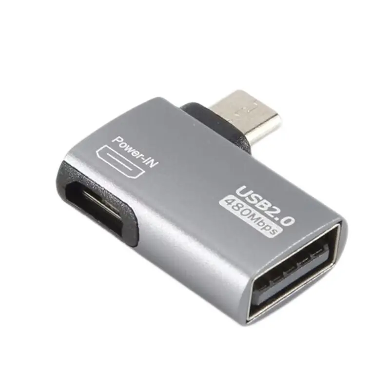 Superior Cable Adapter Power Supplied Micro-USB To USB With Angle Design. Suitable For Tablet, TV (Right)