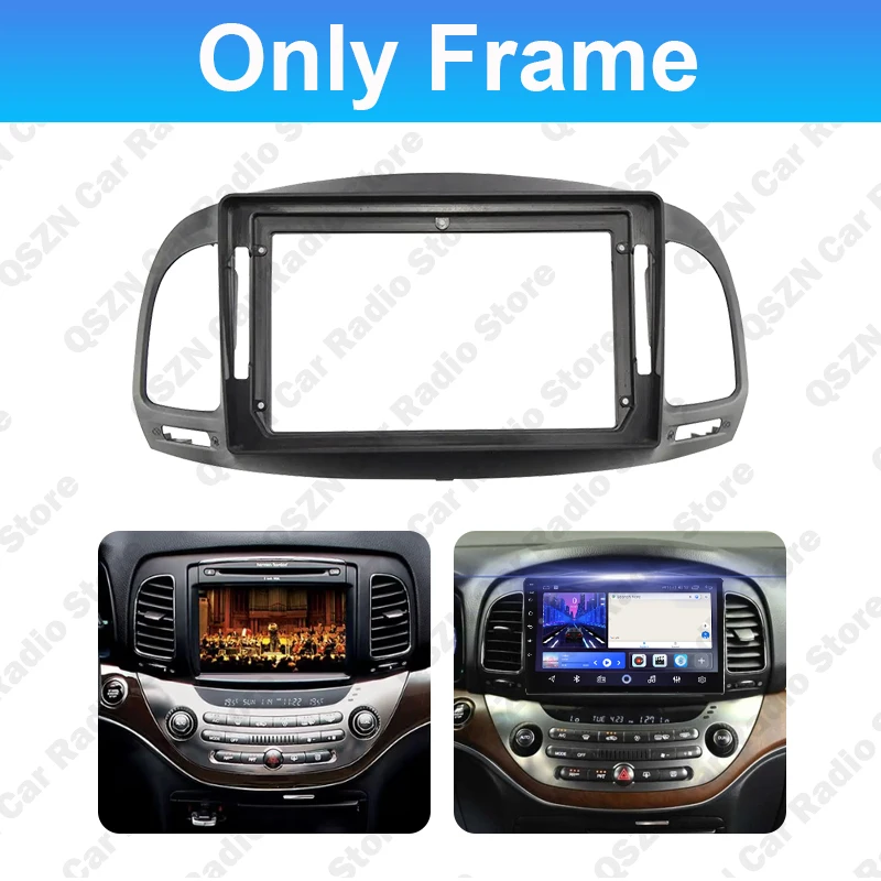 9 inch Car DVD Frame Audio Dash Trim Kits Facia Panel Radio Player screen 2 Din For SsangYong Chairman W 2008-2017 Kit Frame