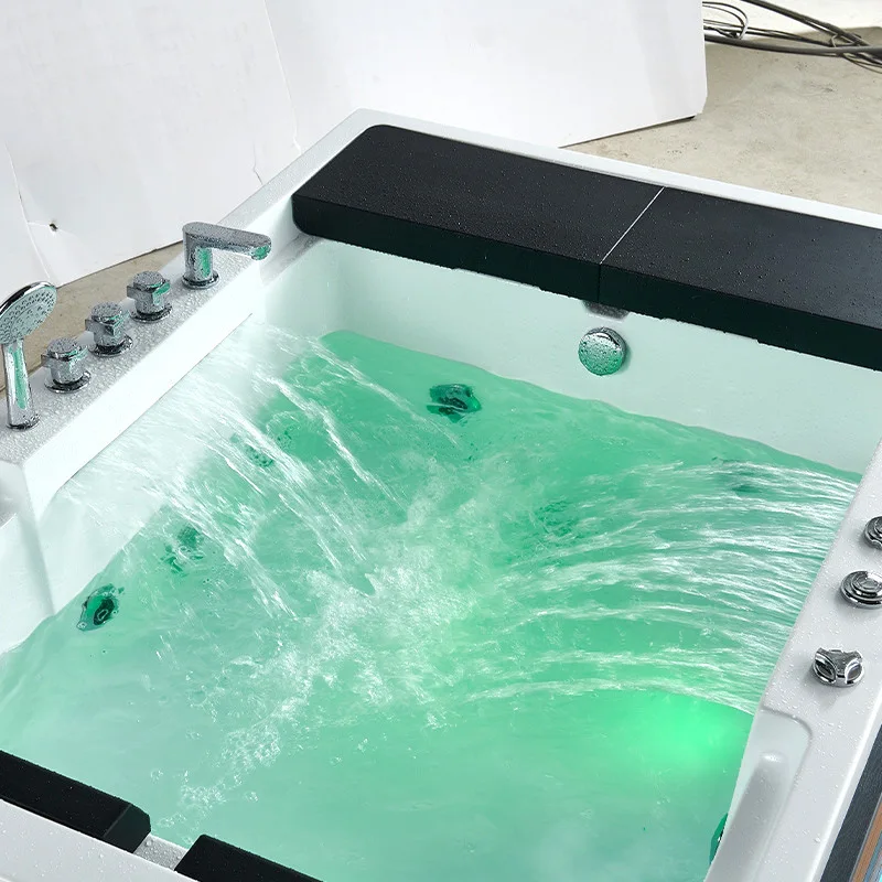 Bak Mandi Jacuzzi Akrilik Double Deep Soaking Bath Independen dengan Termostat Pintar