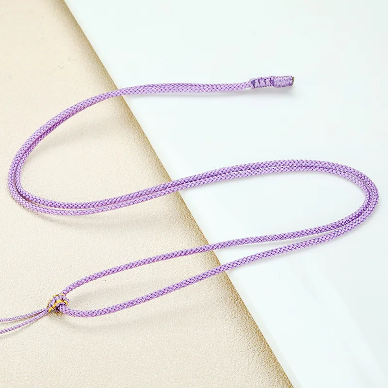 100 Items Jade And Jade Pendant Flat Knot Necklace Rope Handmade Agate Jade Pendant Rope Adjustable Coffee Color Hanging Rope