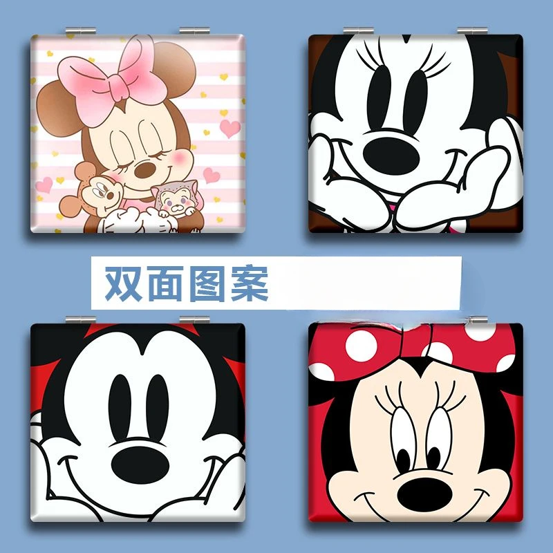 Cartoon Mickey Mouse Mickey folding mirror square double-sided mirror student dormitory makeup cute small mirror wholesale