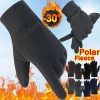 Men's Polar Fleece Gloves Thermal Thick Windproof Winter Warm Outdoor Ski Mittens Touchscreen Cycling Driving Snow Glove