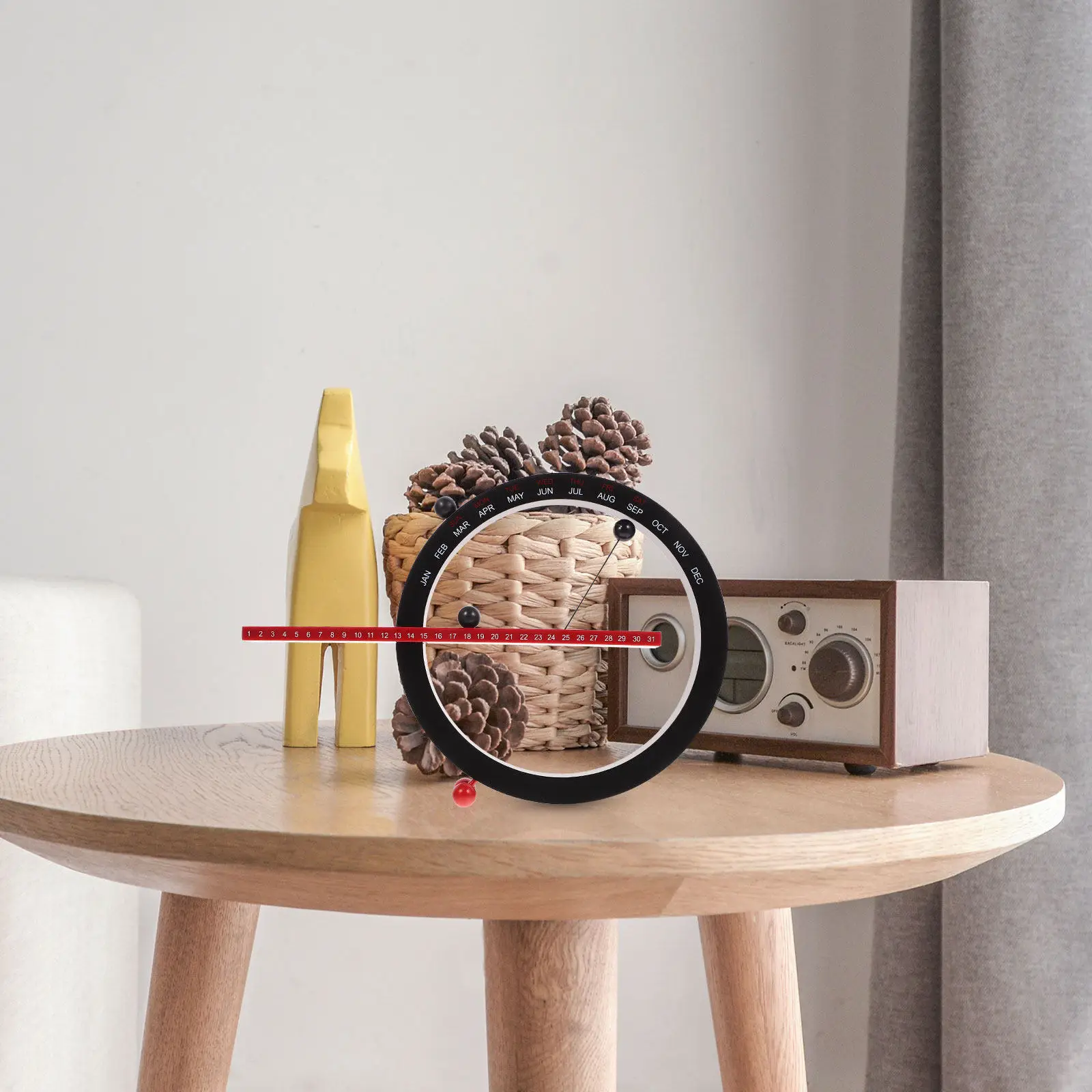 

Магнитный календарь, 1 шт., декор для стола, органайзер для дома и офиса, черный, красный, подвесной датер для гостиной, спальни, кабинета