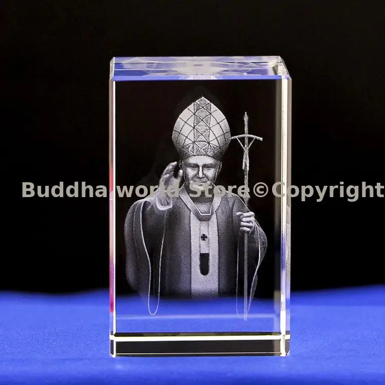 2026 good gift Roman Catholicism German Pope papal Benedict XVI portrait Crystal Carving TOP craft ornament crystal ornament