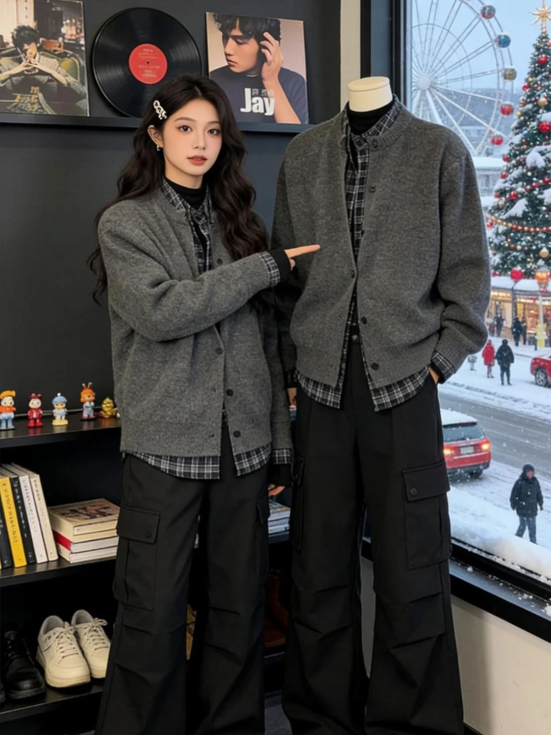 

Old Money Sle Fake Two-Piece Knitwear Coat Men's Autumn Winter Lazy Plaid Splicing Briti Cool Casual Men's Faion