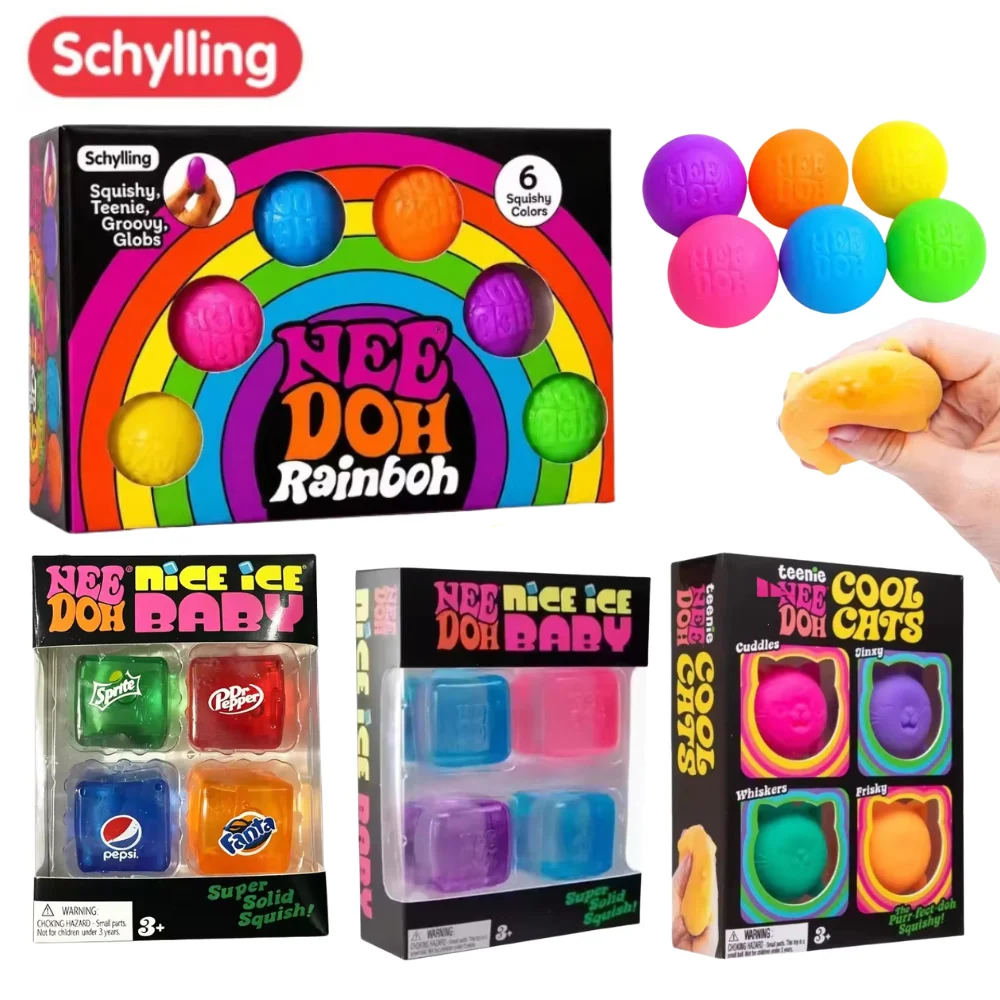 Schylling Sechsfarbiger Runder Quetschball Weicher Langsam Zurückfedernder Handstressball Tragbares Desktop-Dekor
