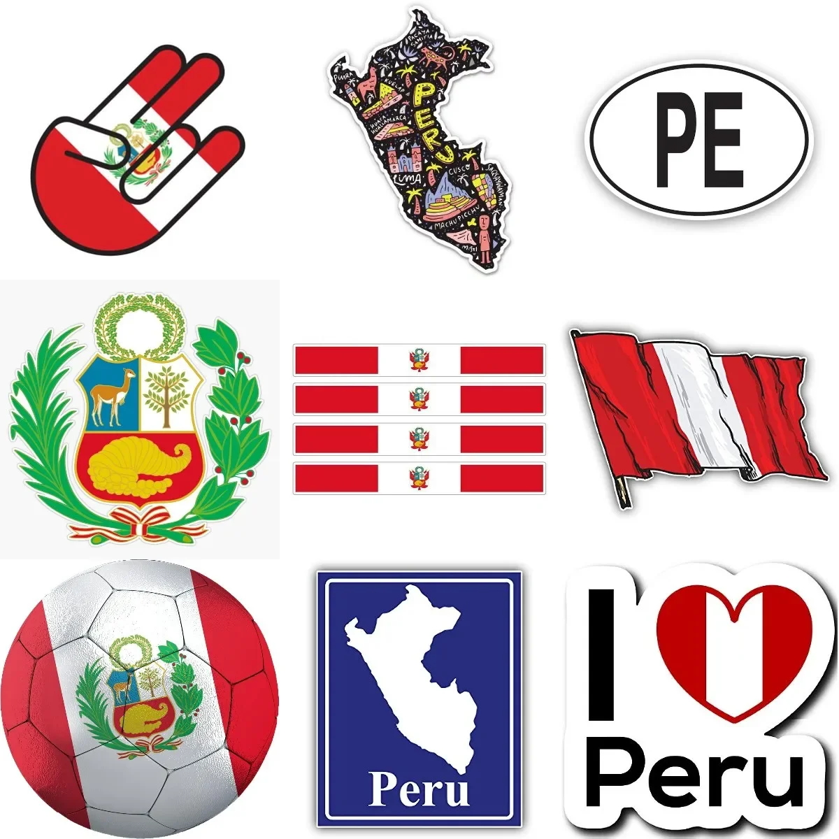 Mapa da bandeira do peru pe emblema nacional adesivo criativo para motocicleta caminhão parede carro geladeira capacete campista mesa decalque acessór