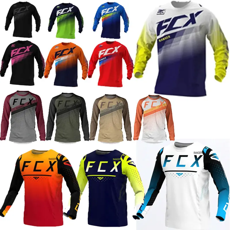 2025Enduro MTB Cycling Sleeve Cycling Jersey Downhill Shirt Camiseta Motocross T-shirt Mx Mountain Bike Clothing  Mtb Jersey FCX