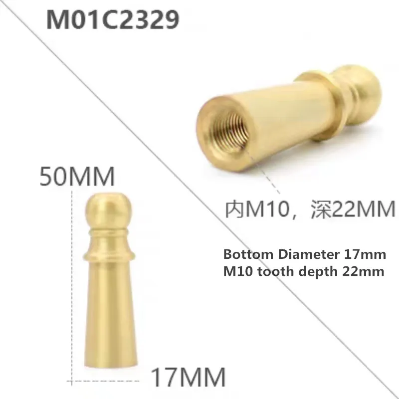 All copper desk lamp connector Brass Screw cover, M10 copper teeth lighting accessories cap for table lamp shade support bracket