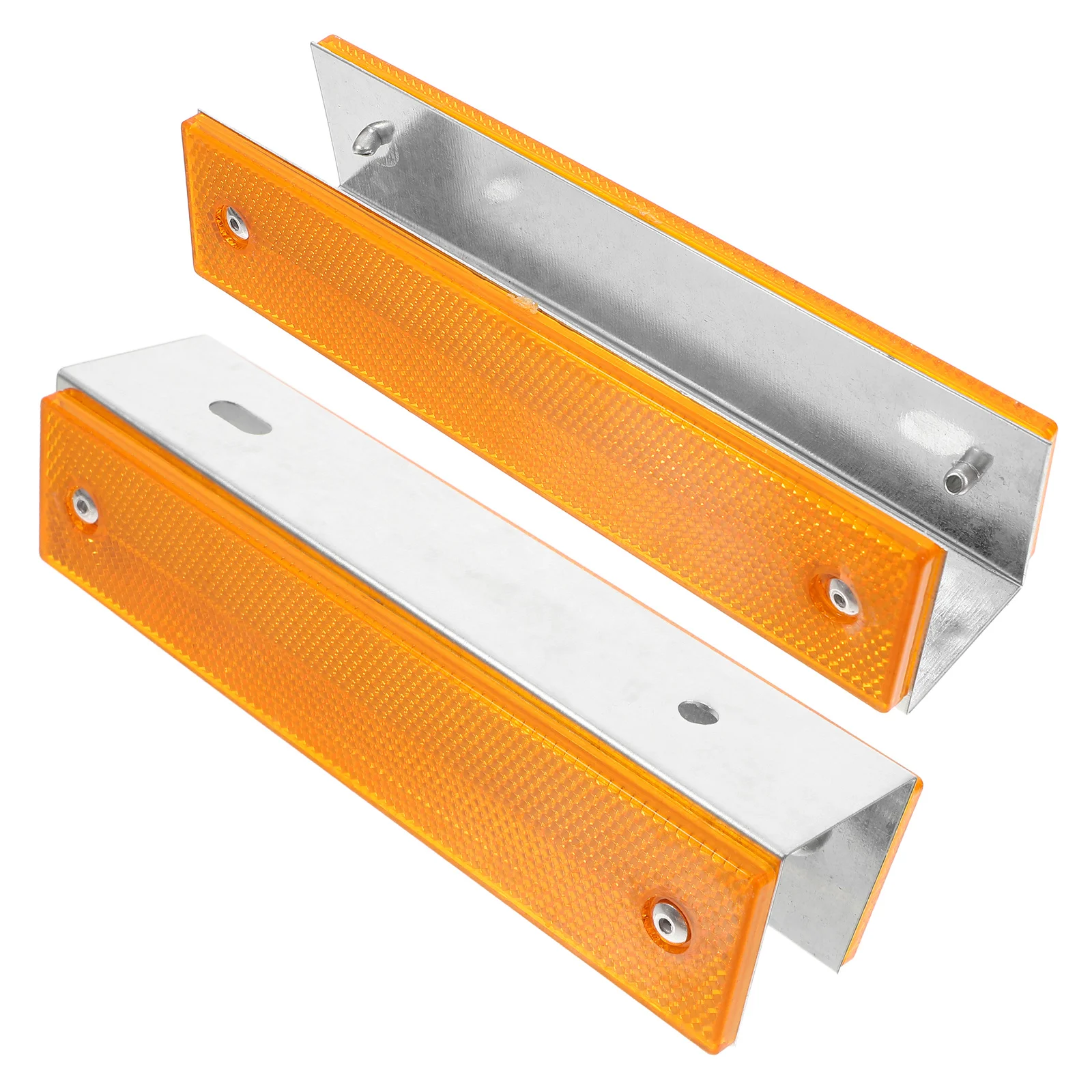 2Pcs Rectangle Reflective Road Markers Durable Outdoor Pavement Reflectors Traffic Safety Warning Markers Warning Metal Sign