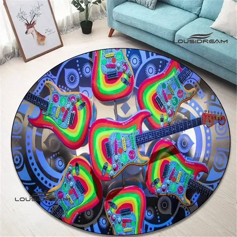 Fender Guitar Round Carpet Fashion Play Carpet Living Room Bedroom Carpet Doormat Birthday Gift Rug Kawaii Rug Birthday Gift