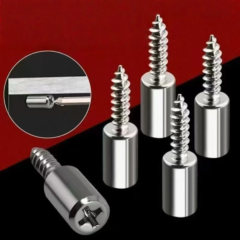 10/12/20 pcs Self Tapping Screw Layer Plate Holder Wardrobe Septum Brackets Fixed Screw Shelf Support Pegs with Non-Slip Sleeve