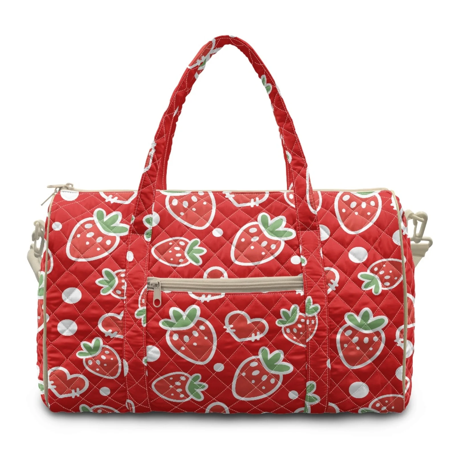 Coloranimal Strawberry Lightweight Quilted Travel Duffels for Beach Polyester Carry On Tote 2026 New