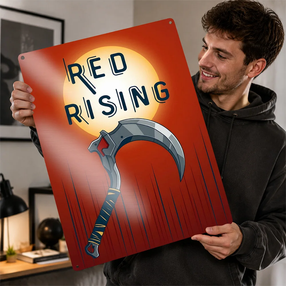Red Rising Razor Metal Poster Perfect Gift for Fans Lovers Personalized Wall Art Metal Sign for Funny Signs Room Accessories