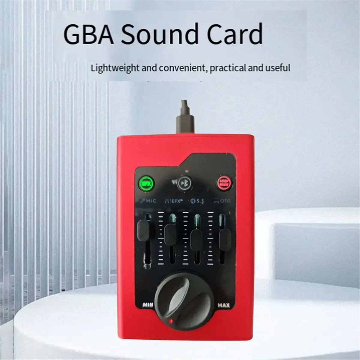 NEW GBA Mini Sound Card Microphone Sound Card Bluetooth OTG Function for Computer Singin Stage Live Streaming Red