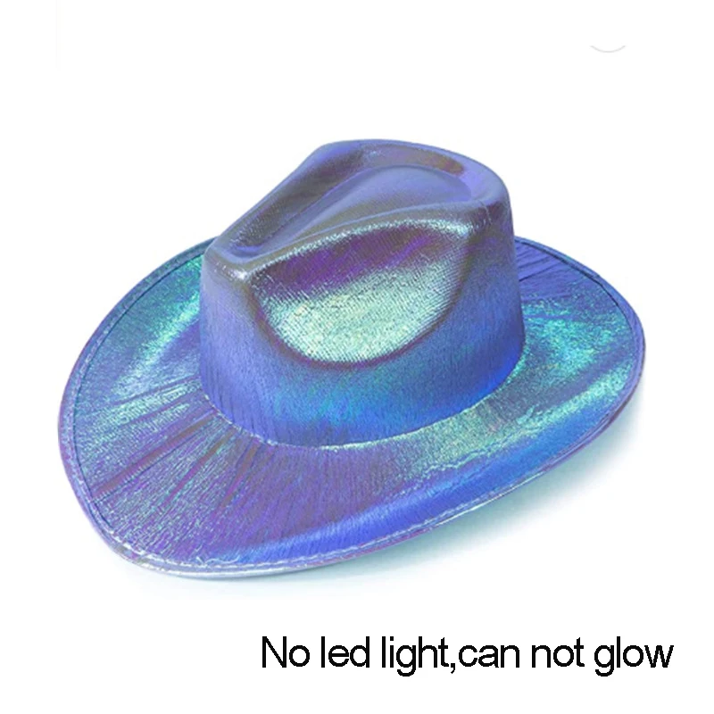 Nieuwe collectie parelmoer cowboyhoed danskostuum versieren gloeiende cowgirl cap gloeiend voor neon nachtclub