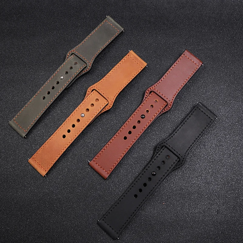 

Кожаный ремешок для часов Samsung Galaxy 7/6/5/pro/4/Classic/Active 2, браслет 20 мм, 22 мм, браслет Amazfit GTS/GTR 4/3/2, мини-браслет