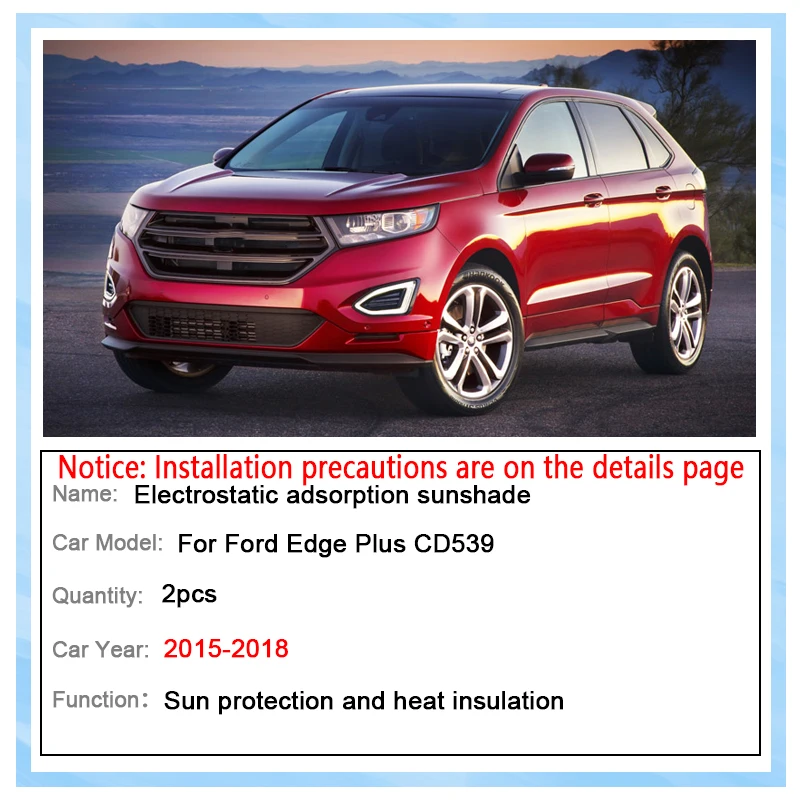 

For Ford Edge Plus CD539 2015 2016 2017 2018 Car Sunroof Sunshade Electrostatic Suede Silicone Sunshade Sun Protection Sunroof