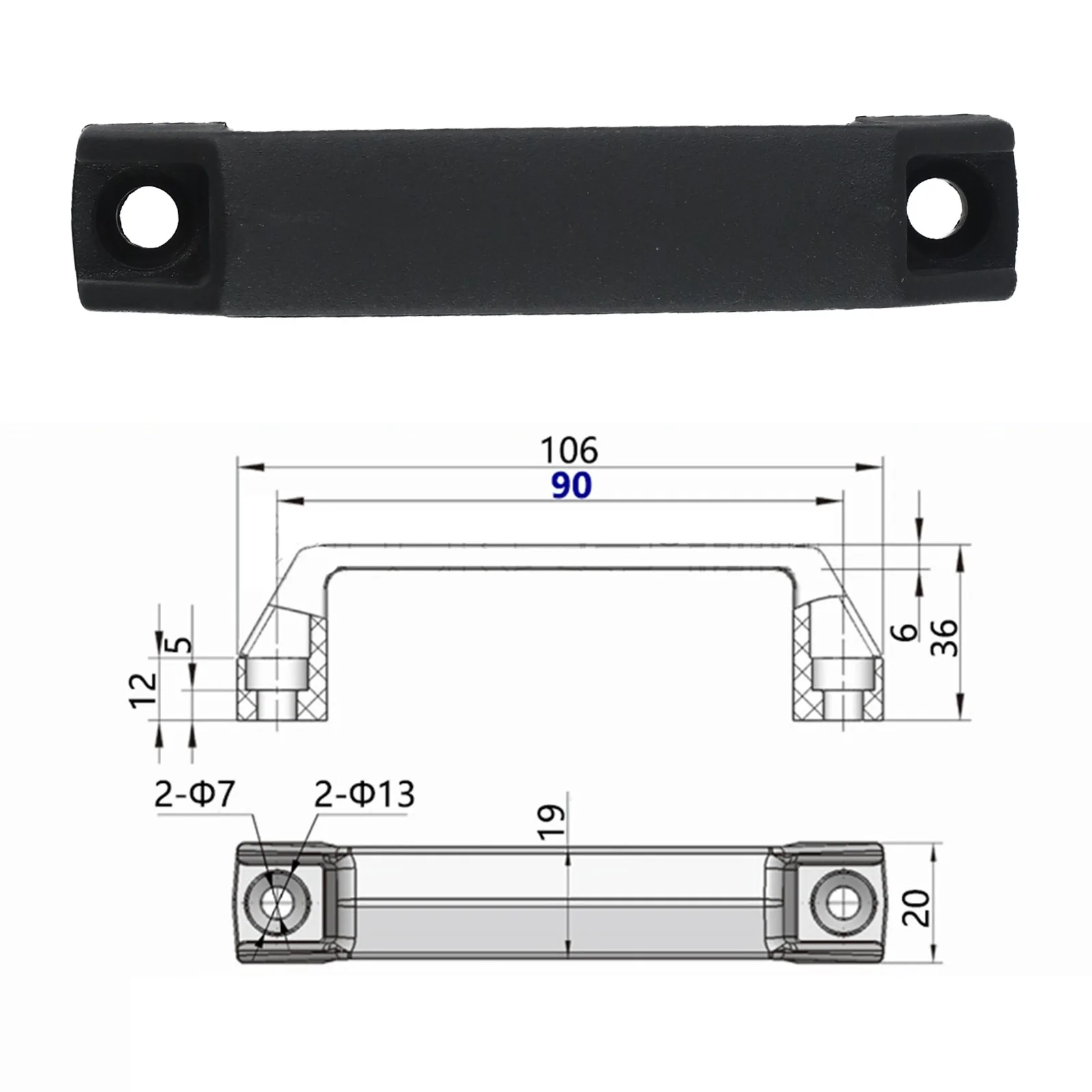 Для 2 шт. ручка шкафа утолщенная нейлоновая дверная ручка шкафа 90 мм/120 мм/180 мм дверная фурнитура ручки аксессуары для дома улучшение