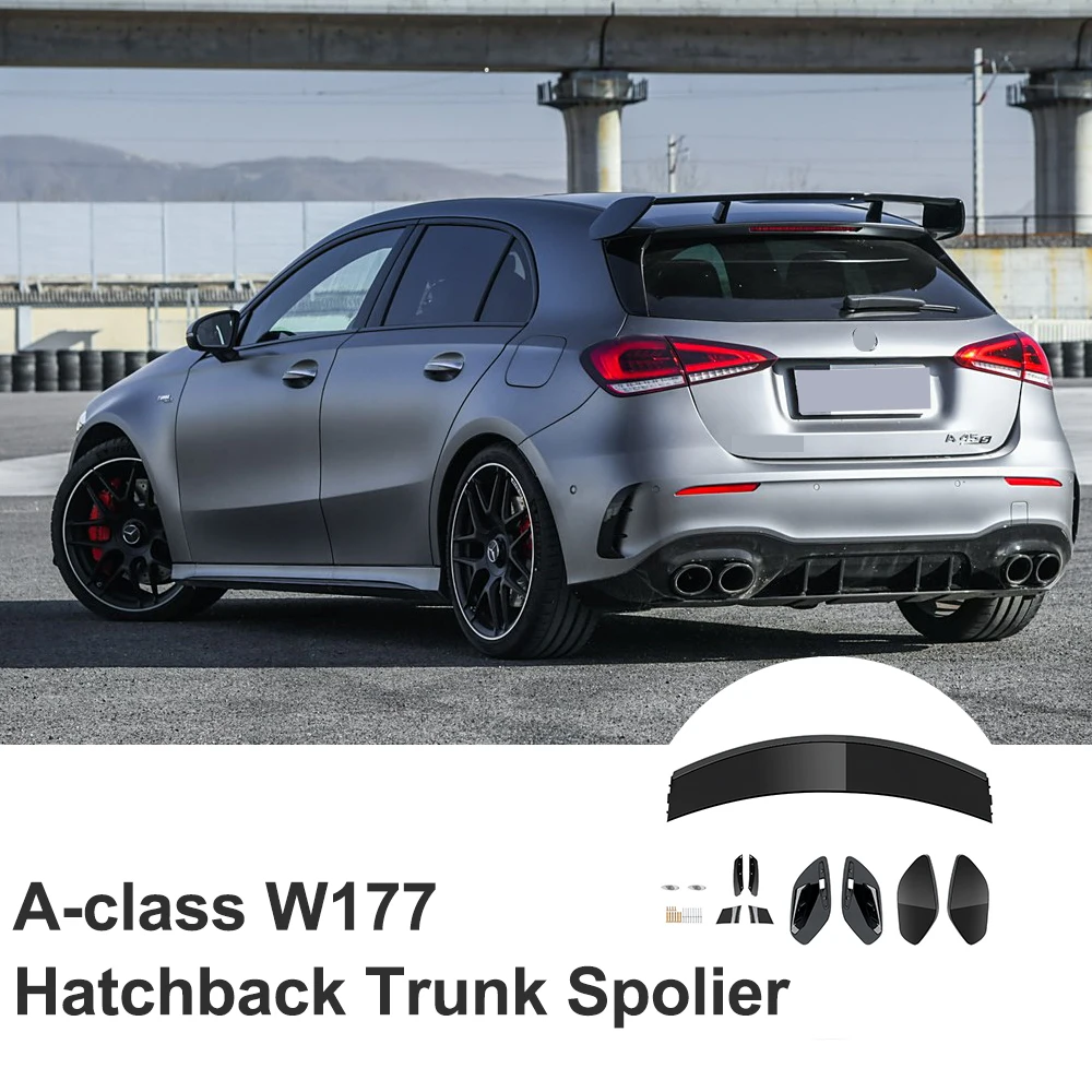 

Rear Trunk Spoiler For BENZ A class W177 2019-2021 A180 A160 A200 A220 A250 A45 A35 Hatchback ABS Car Tail Wing