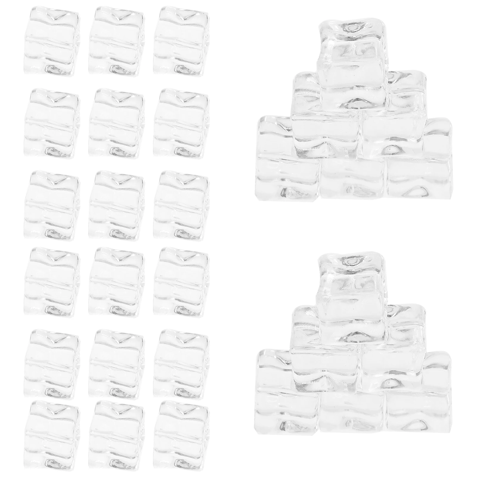 

50pcs Simulation Ice Cubes Reusable Transparent Fake Decorative Washable For Vase Filler Wedding Cake Shop Food
