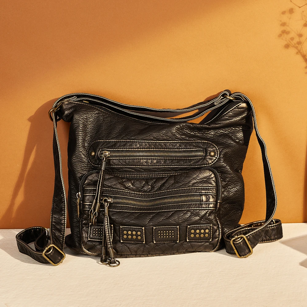 Designerska damska miękka torba na ramię torebka motocyklowa Y2K Multi-funtional Tote Bag wysokiej jakości torba z brązu dla kobiet