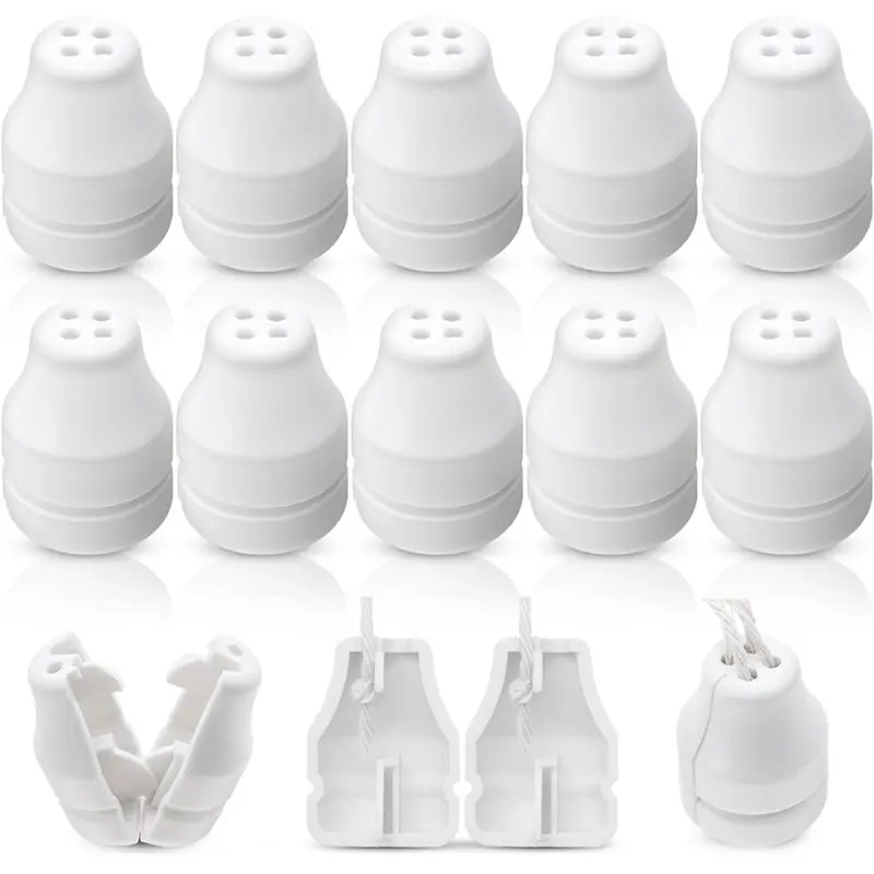 ABRN-20 Pack Blind Pull Cord Knobs-Anti-Strangulation Breakaway Design (Bell Shape, 4-Hole) Plastic Tabs, Install Fits Blinds
