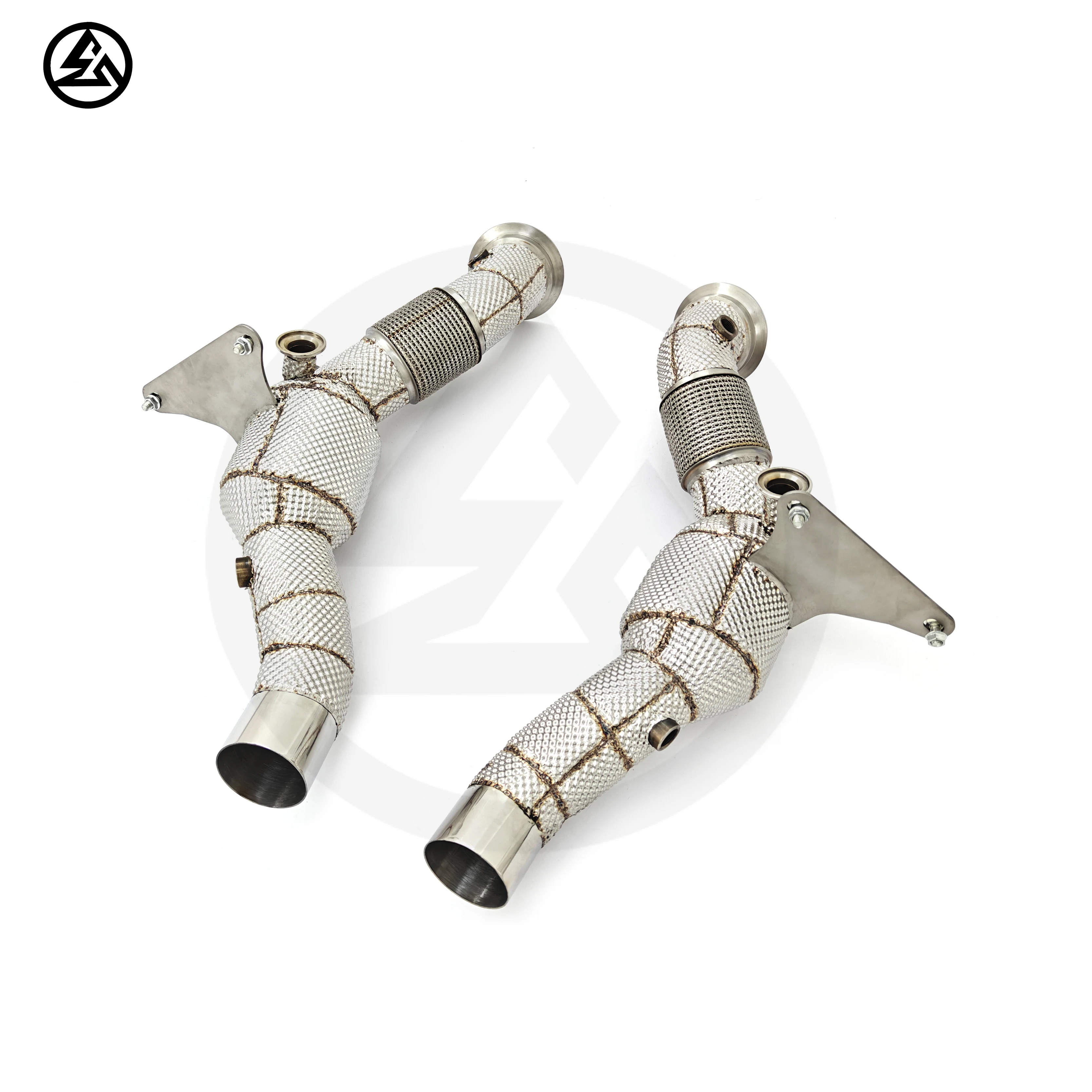 High Quality  F8 Downpipe For Ferrari For F8 Spider  For  Tributo For  3.9T V8 Racing Downpipe With Heat Stainless Steel Exhaust