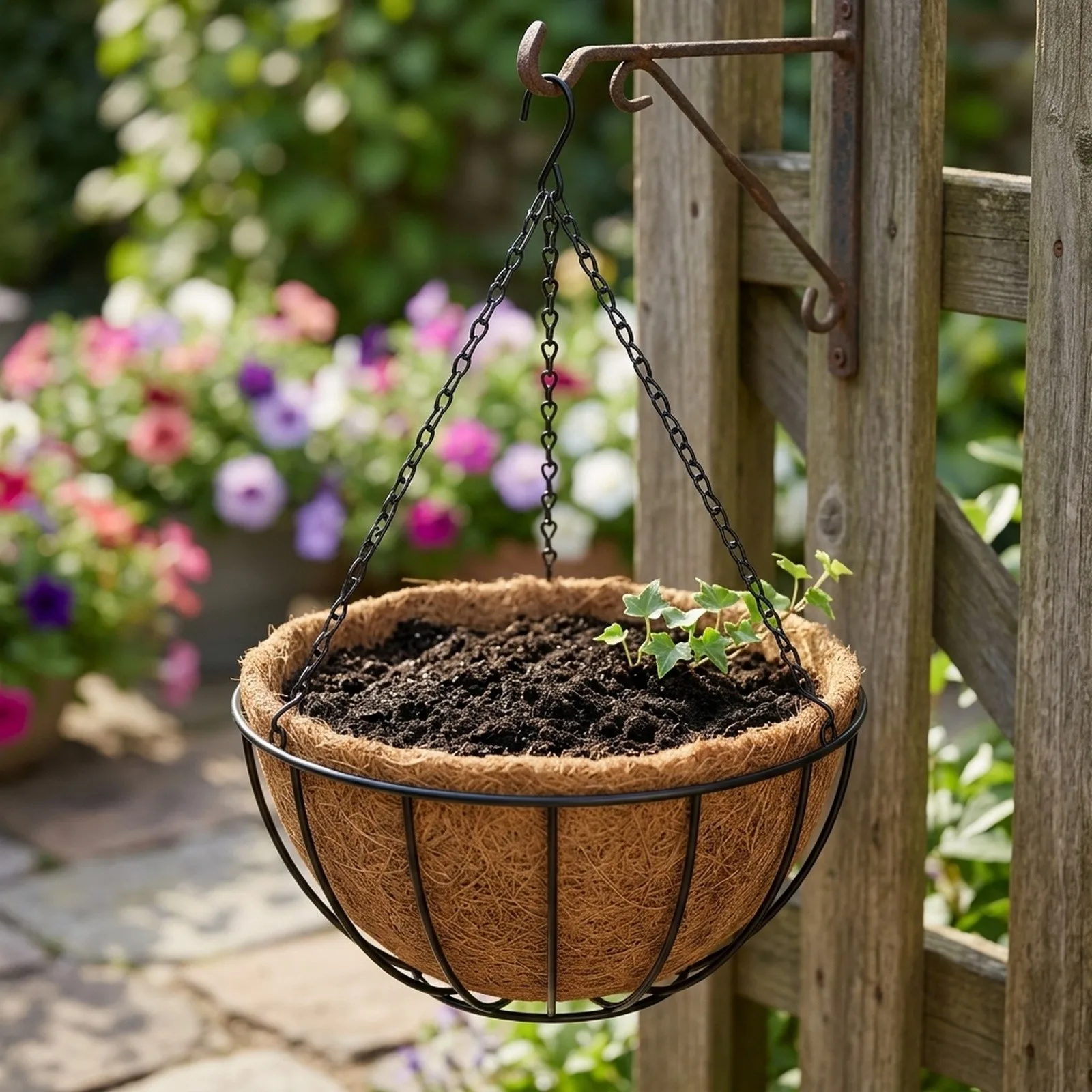 3 Pack Hanging Basket Liners Coconut Fiber Material 8/10/12/14/16 Inch for Maintaining Soil and Plant Hydration