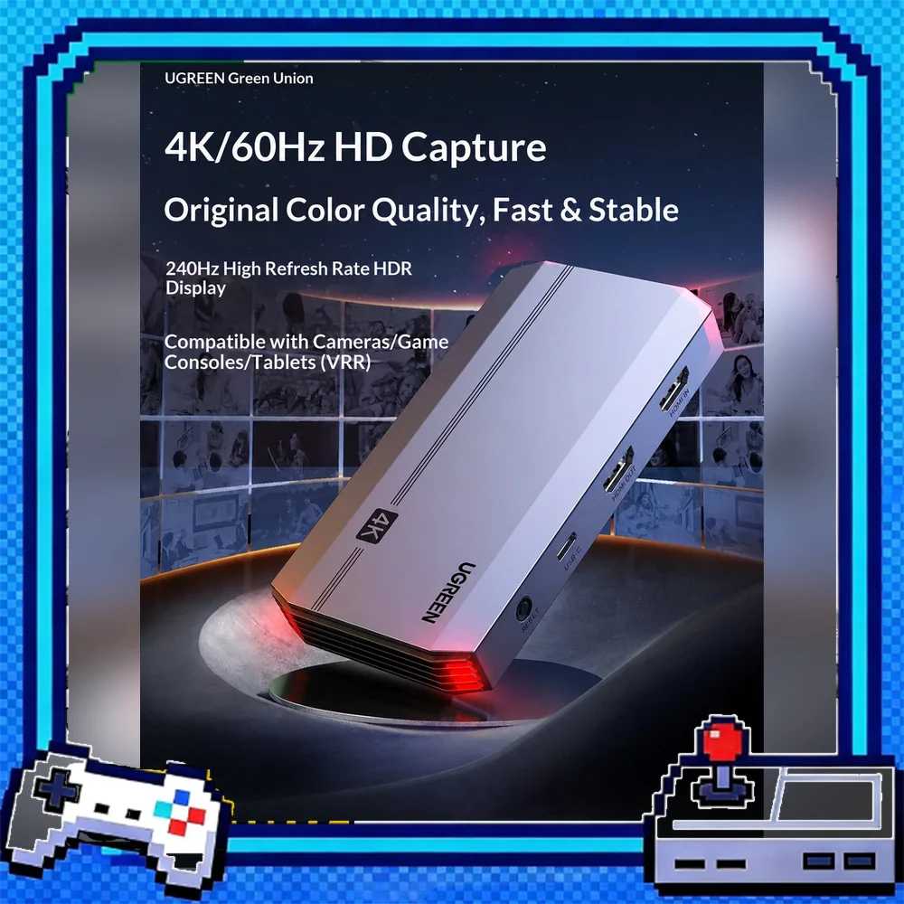 UGREEN 45645 CM758 HDMI Video Capture Card 4K 60Hz Capture and Loop-Out for Camera Console PC Live Streaming