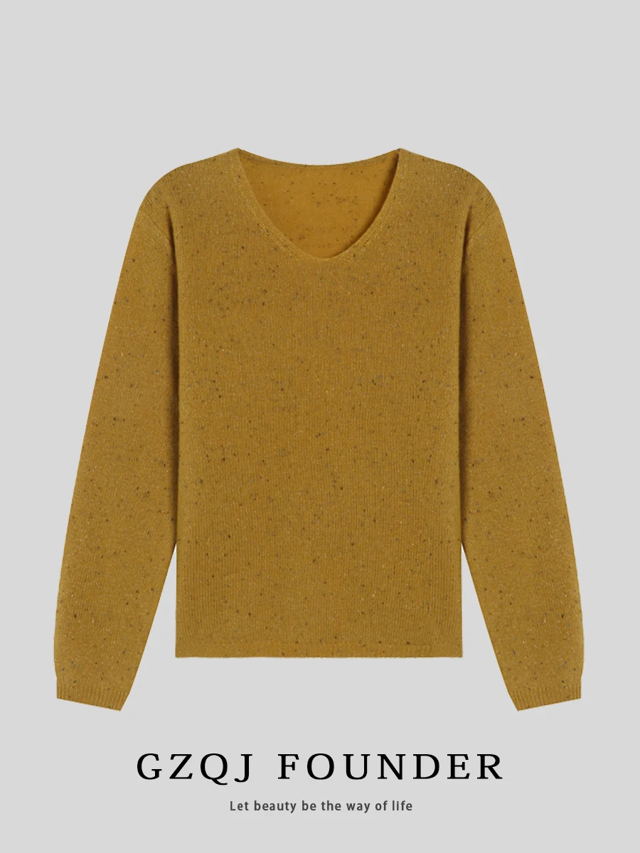 

00% чистая шерсть, вязаный свитер с v-образным вырезом, женский осенне-зимний теплый трикотаж с запахом Fce, цвет Batwing Sve