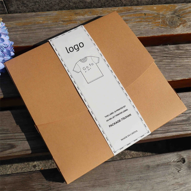 Biodegradable Recycled Folding Kraft Paper High Grade Shirt Clothing Packaging Box With Business Simple Paper Gift Boxes A375