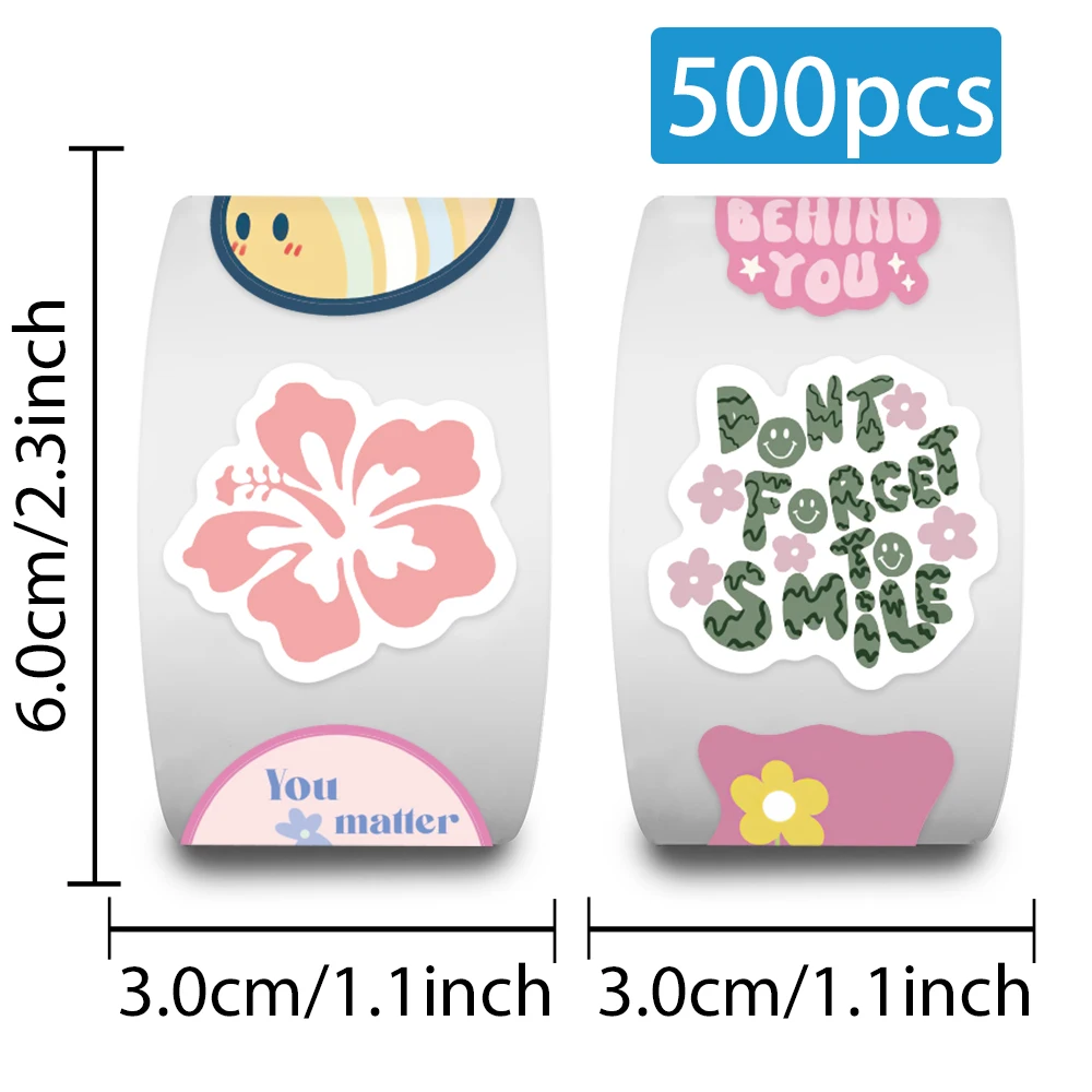 500pcs Danish Pink Stickers For Kids Toys Cartoon Aesthetic Decals For School Reward Students Teachers Laptop Sticker Labels