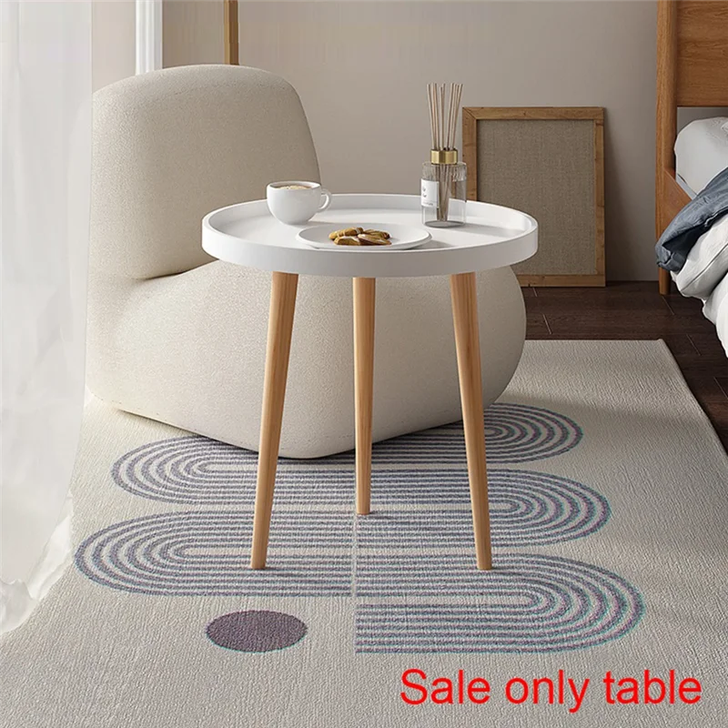 

Круглый стол Белая прикроватная тумбочка Журнальный столик Украшение дома Прикроватный столик-Y78A