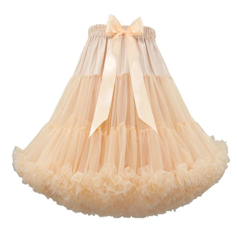 55CM frauen 50s Vintage Krinoline Lolita Cosplay Petticoat Knielangen Puffy Tutu Rock Prinzessin Ballett Dance Pettiskirts unter