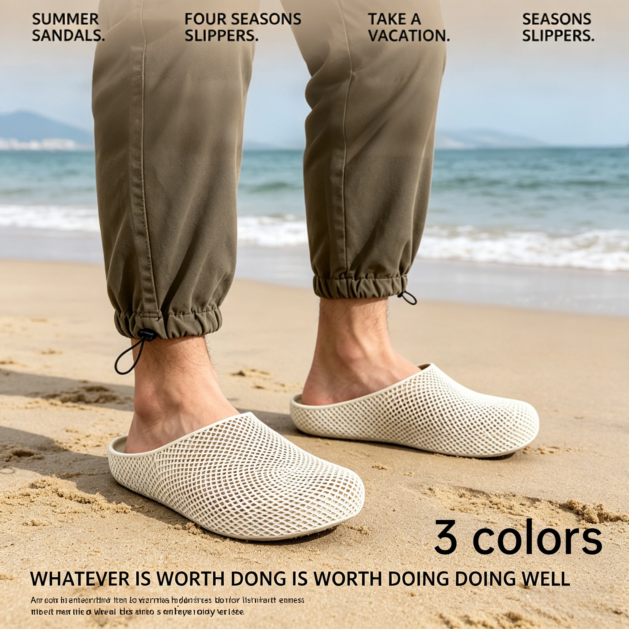 Zapatos de seguridad de verano para hombre, zapatillas transpirables con orificios, zuecos de trabajo para cocina al aire libre, antideslizantes, ligeros e informales