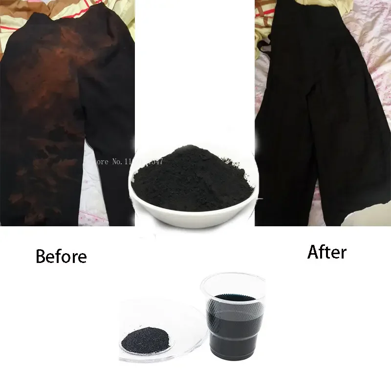 50g Black Fabric Dye Clothing Refurbished Coloring Agent Cotton Linen Jeans Canvas Pigment Home Tie-dye Handmade Supplies