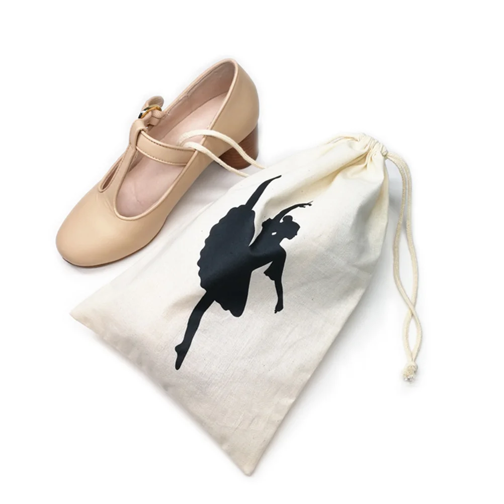 2 pçs sacos de balé durável lona cordão sapato saco de armazenamento para acessórios de dança leve respirável multi-função viagem