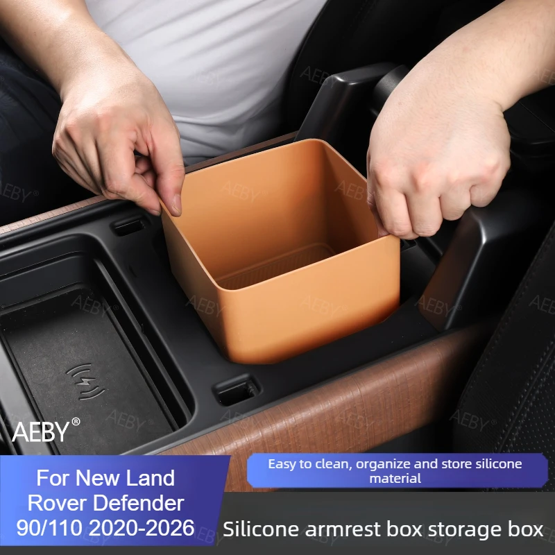 For New Land Rover Defender 90/110 2020-2026 Center console armrest concealed storage box storage tray Car refrigerator mat