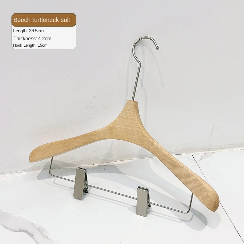 clothing store solid wood non-slip, non-trace, thickened wide shoulder clothes, hanging struts, trouser clips  clothes hanger