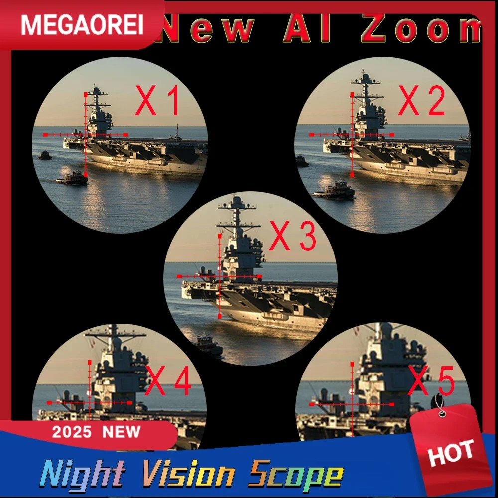 Night Hunting Megaorei M5 HD 1080P Monocular Infrared Digital Night Vision Scope 4x Zoom Hunting Camera Outdoor Tactical Telesco